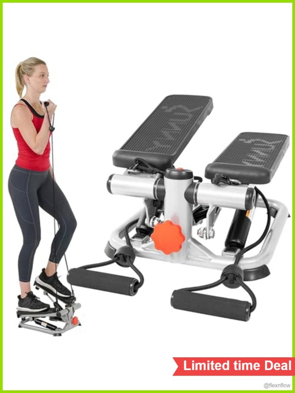 2-in-1 Mini Stepper with Resistance Bands and LCD Monitor